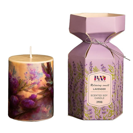 Scented Pillar Candle for Home Decor & Gifting – Lavender Scented