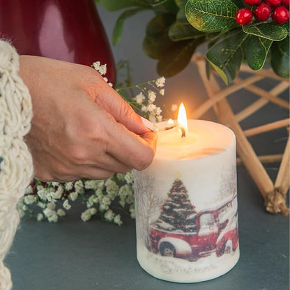 Scented Pillar Candle For Home Decor & Christmas Magnolia