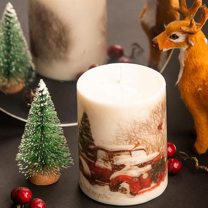 Scented Pillar Candle For Home Decor & Christmas Magnolia