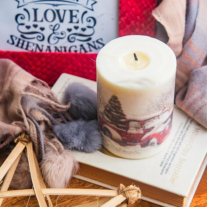 Scented Pillar Candle For Home Decor & Christmas Magnolia